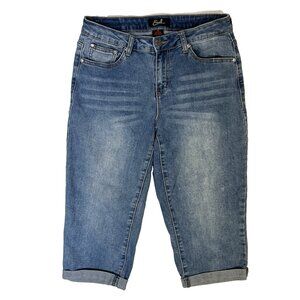 Earl Capri Jeans Womens Size 10 Blue American Flag Pockets Patriotic Beaded